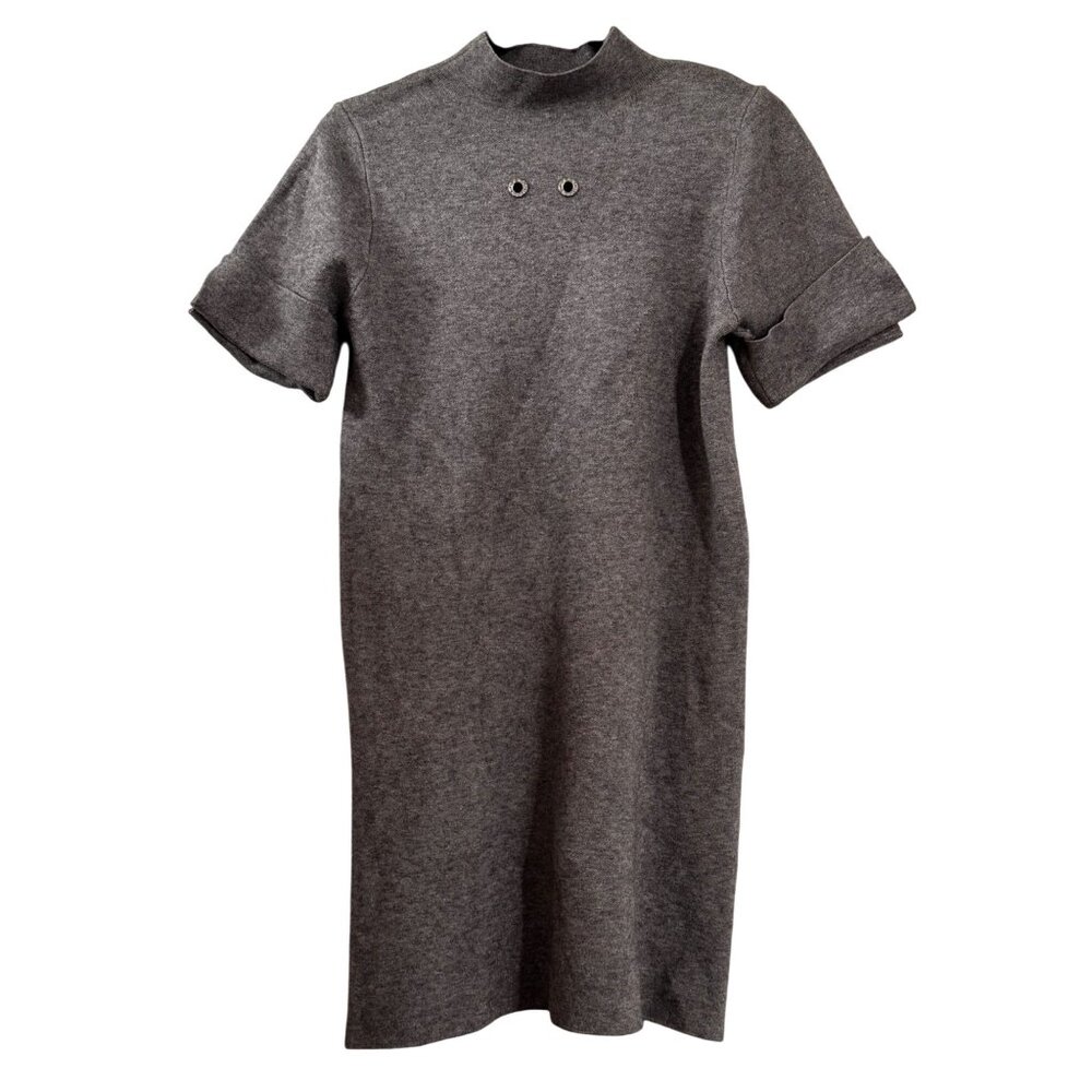 Vinizbena cotton Blend Gray Short Sleeve Dress L/XL Italy